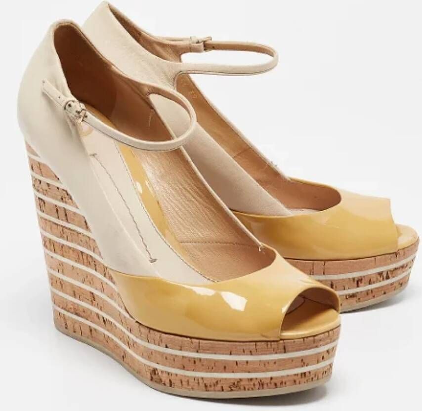 Gucci Vintage Pre-owned Leather heels Beige Dames