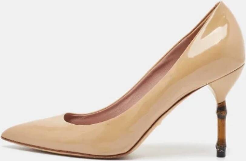 Gucci Vintage Pre-owned Leather heels Beige Dames