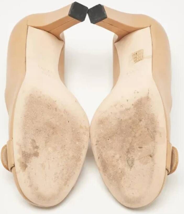 Gucci Vintage Pre-owned Leather heels Beige Dames