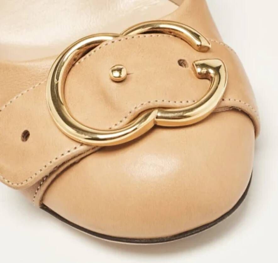 Gucci Vintage Pre-owned Leather heels Beige Dames