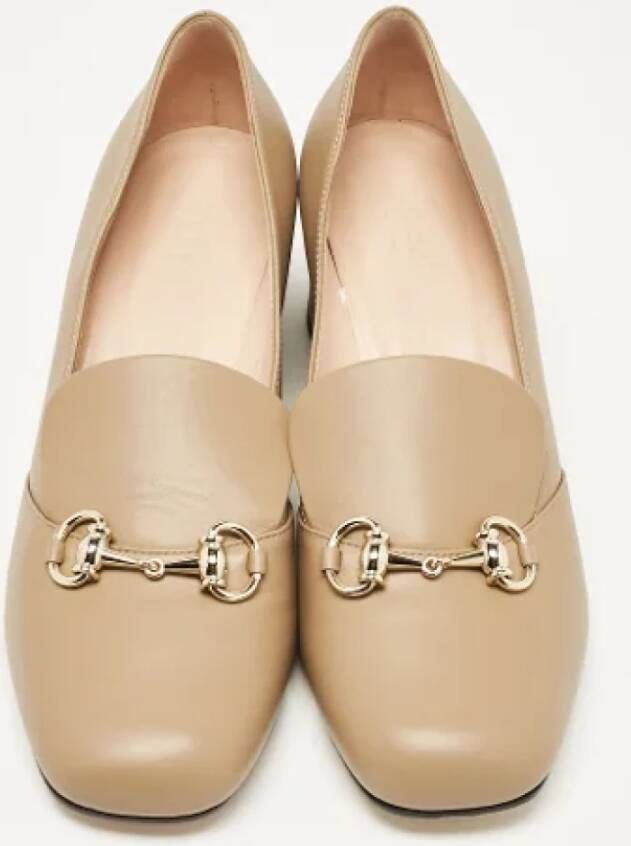 Gucci Vintage Pre-owned Leather heels Beige Dames