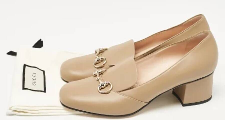 Gucci Vintage Pre-owned Leather heels Beige Dames