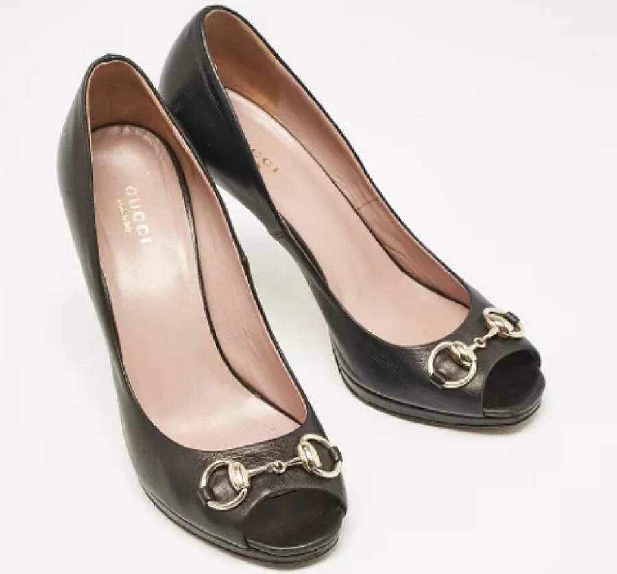 Gucci Vintage Pre-owned Leather heels Black Dames