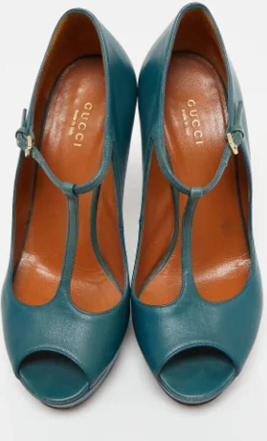 Gucci Vintage Pre-owned Leather heels Blue Dames