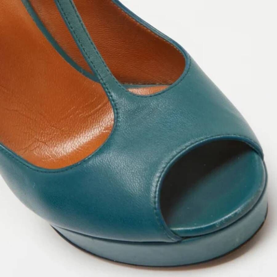Gucci Vintage Pre-owned Leather heels Blue Dames