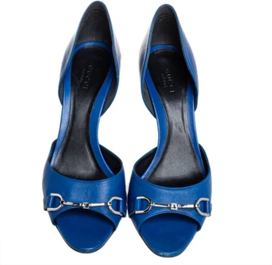 Gucci Vintage Pre-owned Leather heels Blue Dames