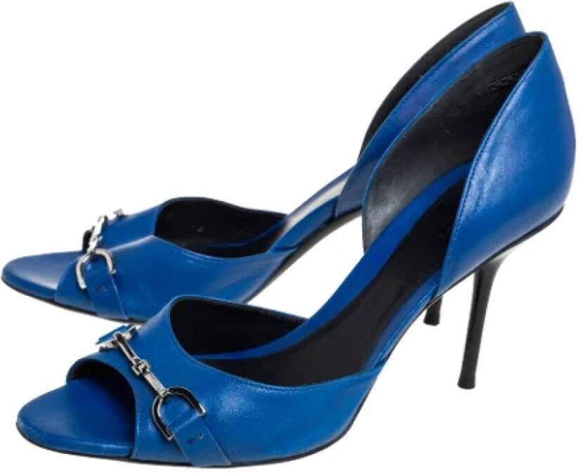 Gucci Vintage Pre-owned Leather heels Blue Dames