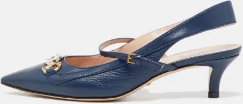 Gucci Vintage Pre-owned Leather heels Blue Dames