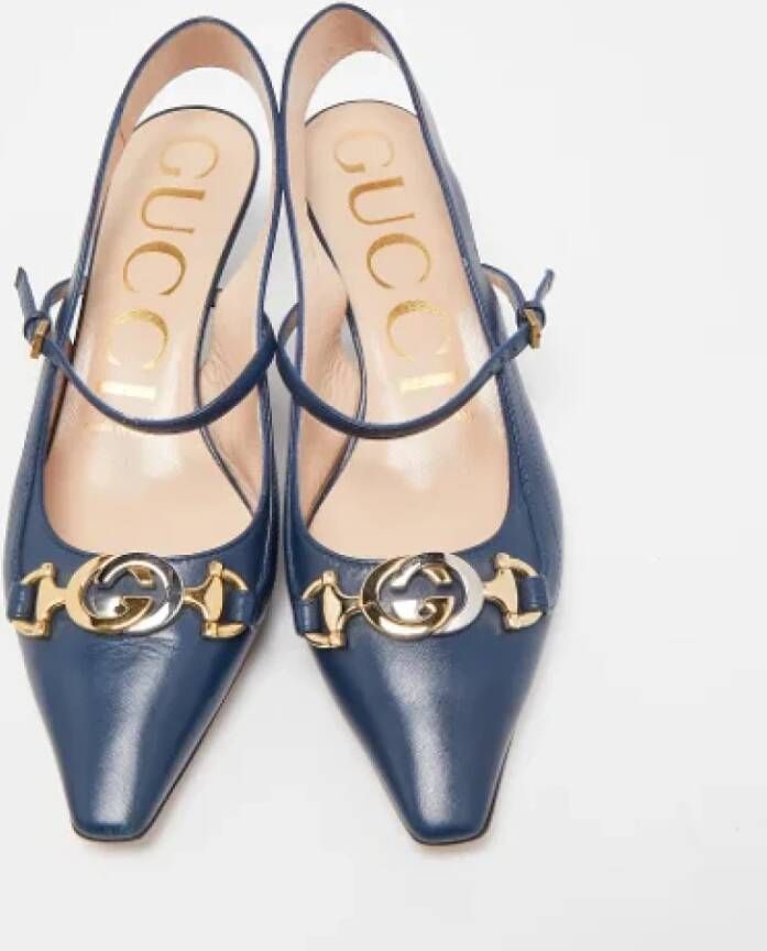 Gucci Vintage Pre-owned Leather heels Blue Dames