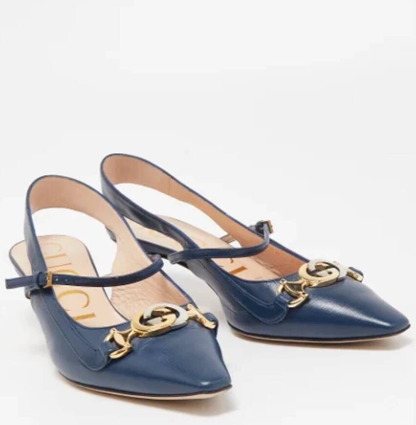 Gucci Vintage Pre-owned Leather heels Blue Dames