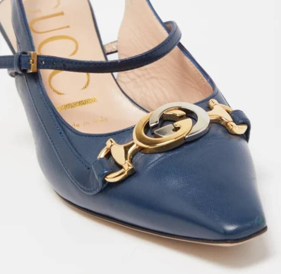 Gucci Vintage Pre-owned Leather heels Blue Dames