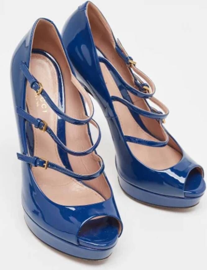 Gucci Vintage Pre-owned Leather heels Blue Dames