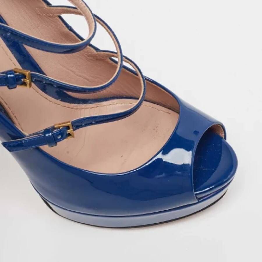 Gucci Vintage Pre-owned Leather heels Blue Dames