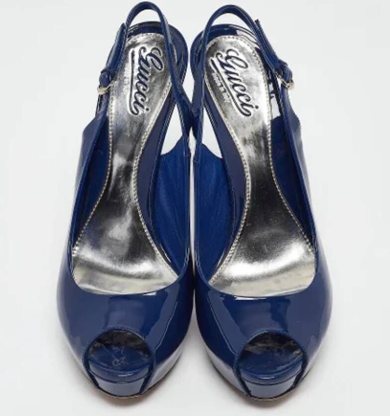 Gucci Vintage Pre-owned Leather heels Blue Dames