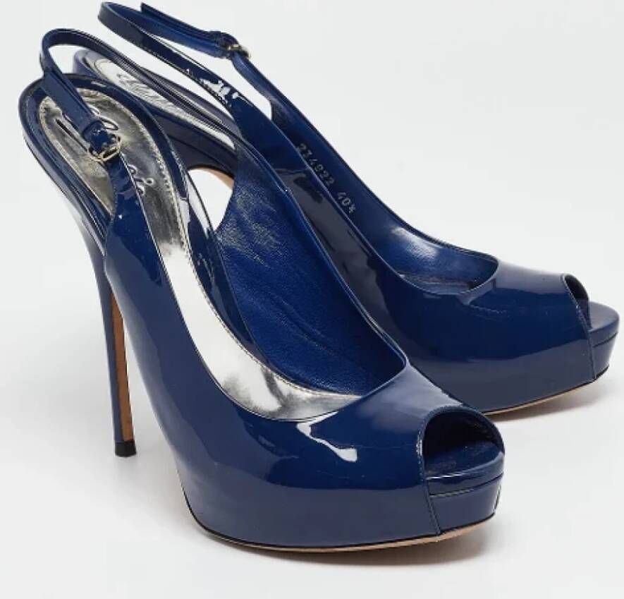 Gucci Vintage Pre-owned Leather heels Blue Dames