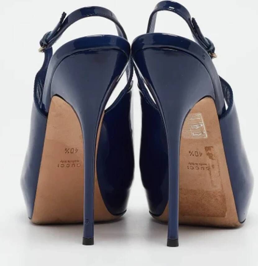 Gucci Vintage Pre-owned Leather heels Blue Dames