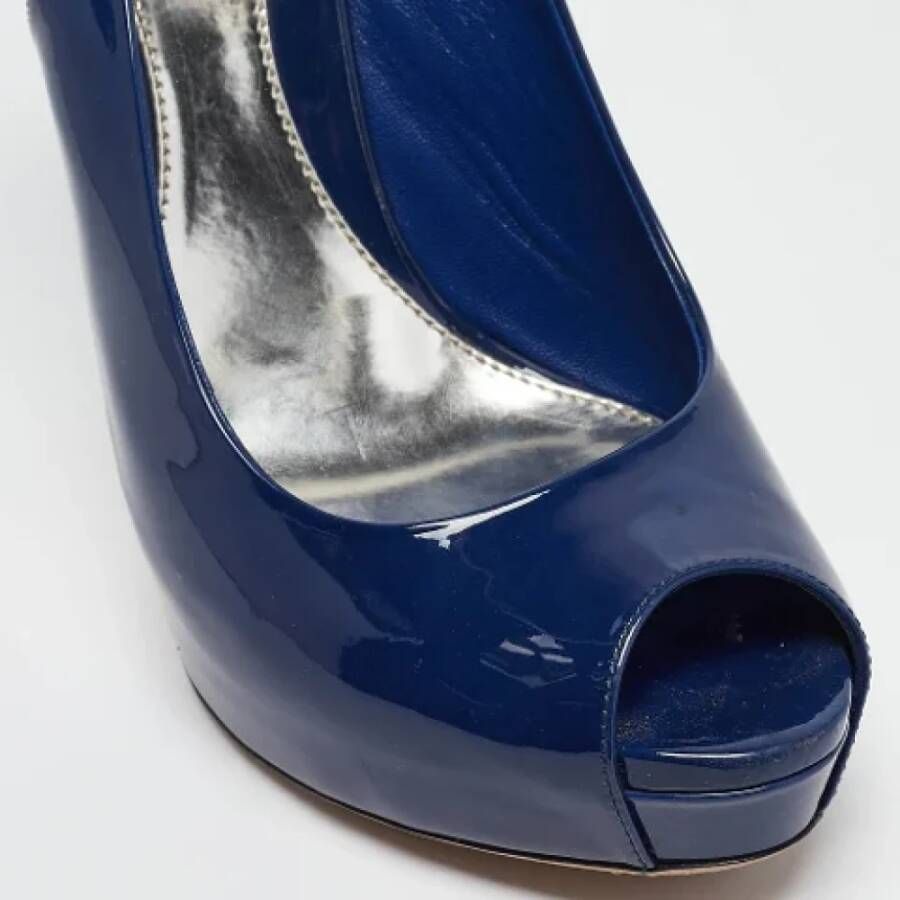 Gucci Vintage Pre-owned Leather heels Blue Dames