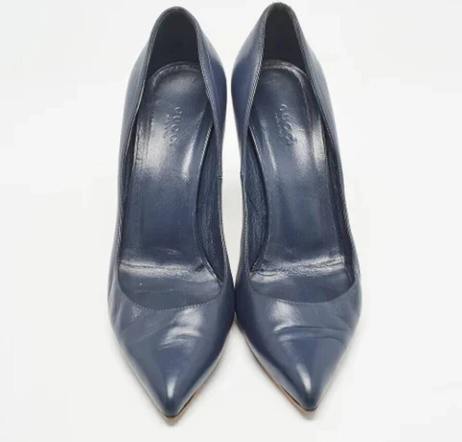 Gucci Vintage Pre-owned Leather heels Blue Dames