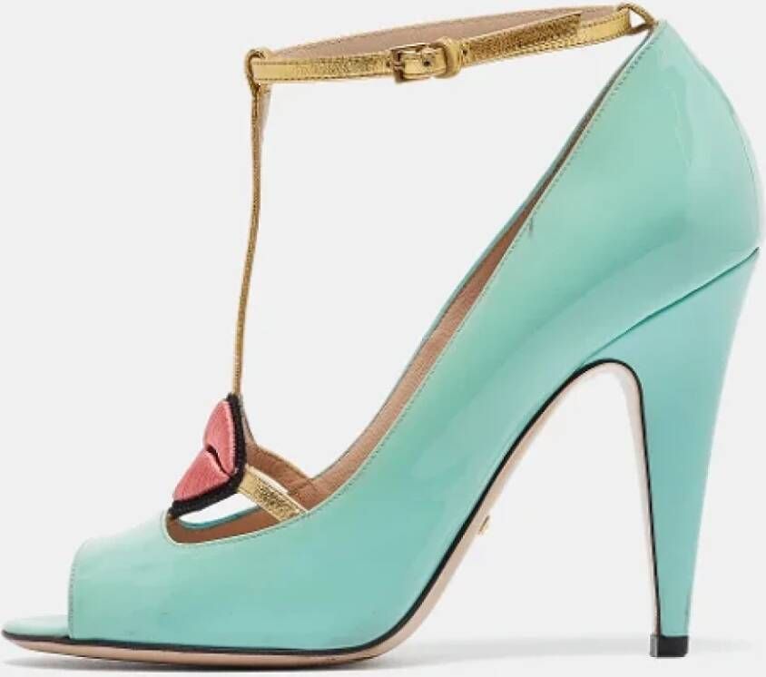 Gucci Vintage Pre-owned Leather heels Blue Dames