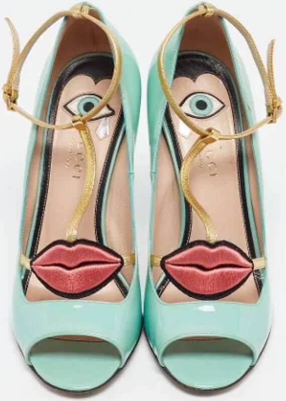 Gucci Vintage Pre-owned Leather heels Blue Dames