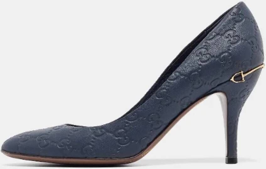 Gucci Vintage Pre-owned Leather heels Blue Dames