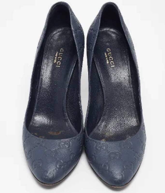 Gucci Vintage Pre-owned Leather heels Blue Dames