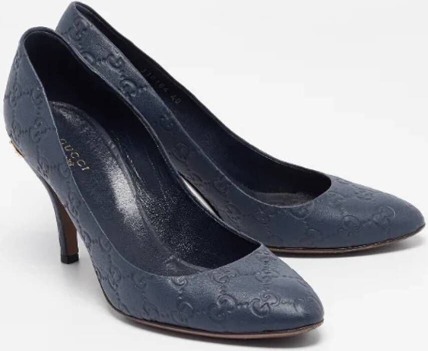 Gucci Vintage Pre-owned Leather heels Blue Dames