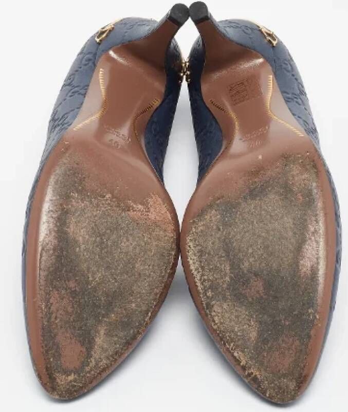Gucci Vintage Pre-owned Leather heels Blue Dames