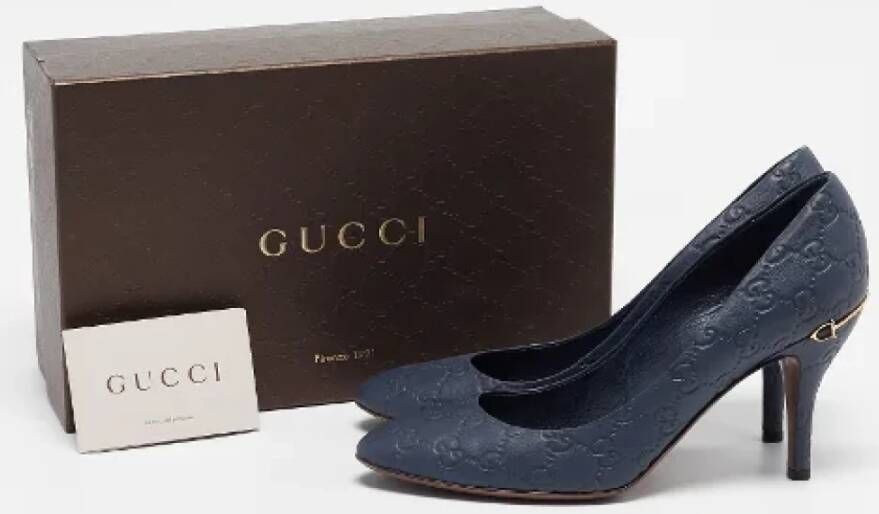 Gucci Vintage Pre-owned Leather heels Blue Dames