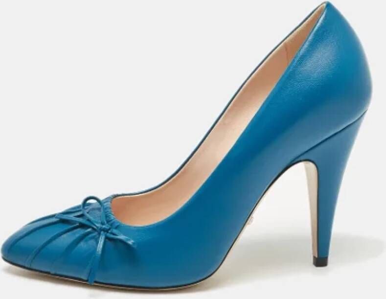 Gucci Vintage Pre-owned Leather heels Blue Dames
