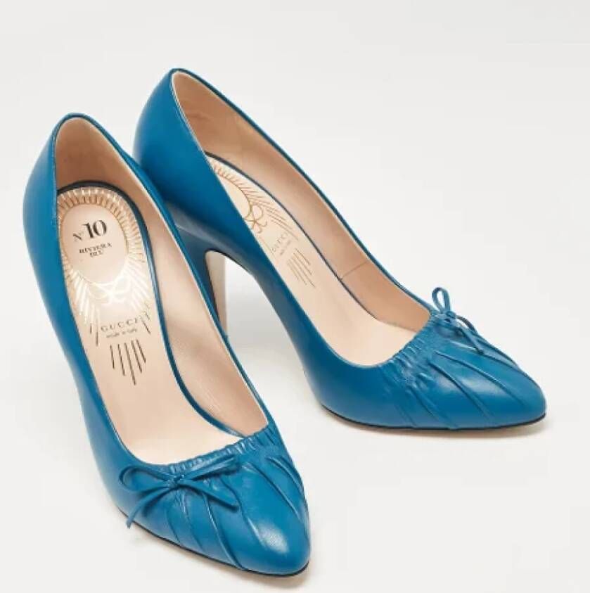 Gucci Vintage Pre-owned Leather heels Blue Dames