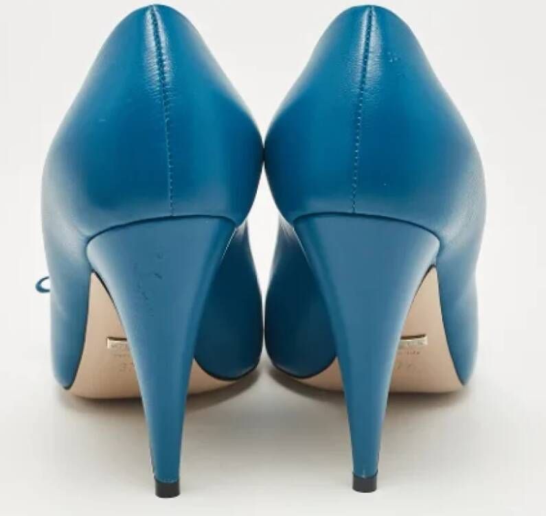 Gucci Vintage Pre-owned Leather heels Blue Dames