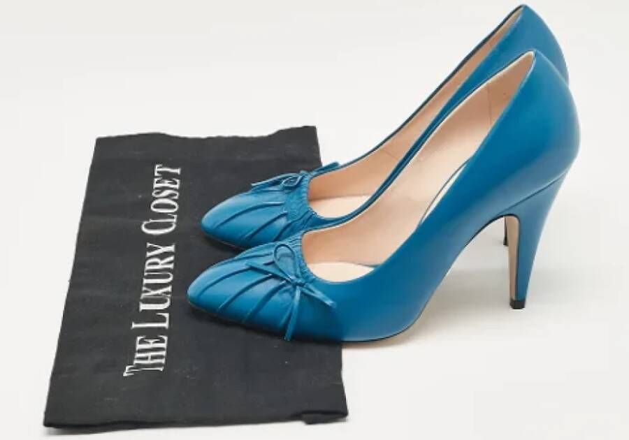 Gucci Vintage Pre-owned Leather heels Blue Dames