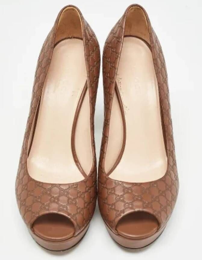 Gucci Vintage Pre-owned Leather heels Brown Dames