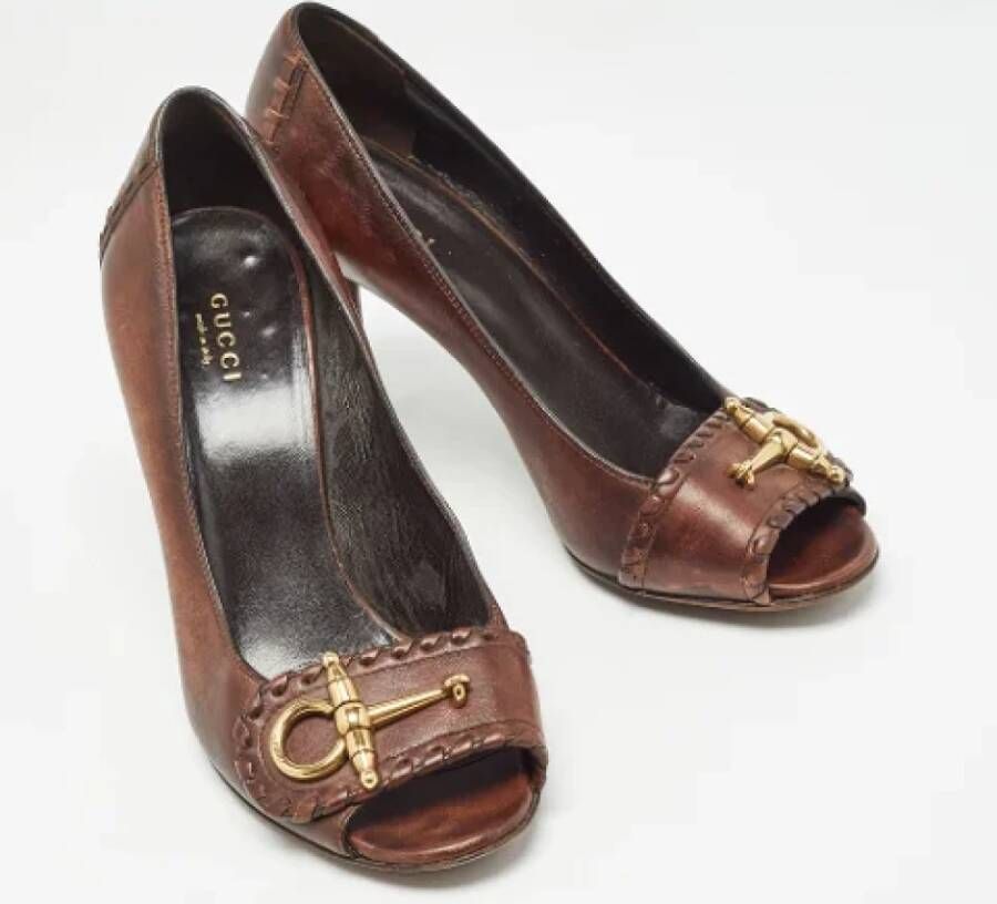 Gucci Vintage Pre-owned Leather heels Brown Dames