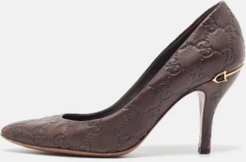 Gucci Vintage Pre-owned Leather heels Brown Dames