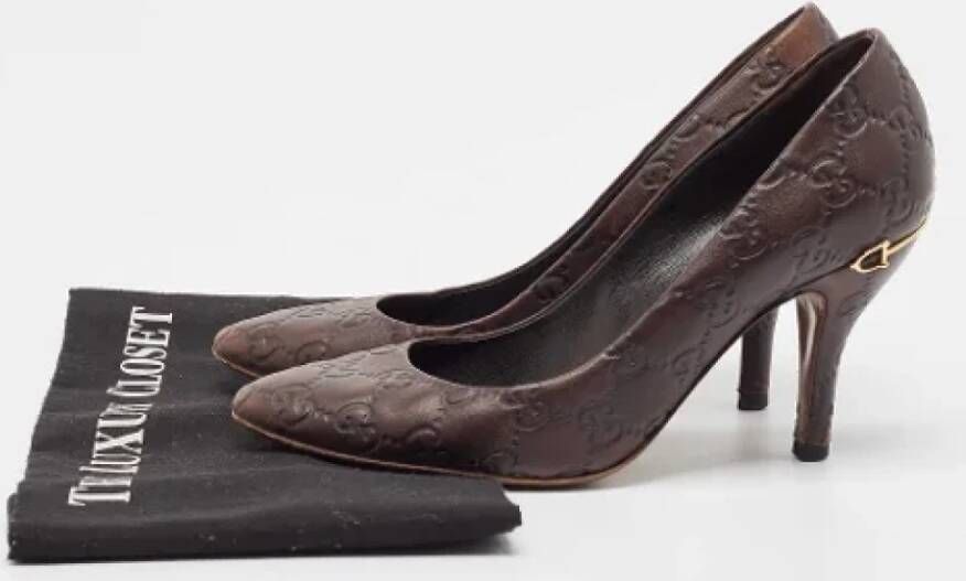 Gucci Vintage Pre-owned Leather heels Brown Dames