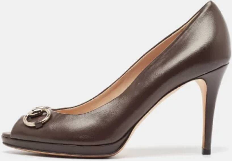 Gucci Vintage Pre-owned Leather heels Brown Dames