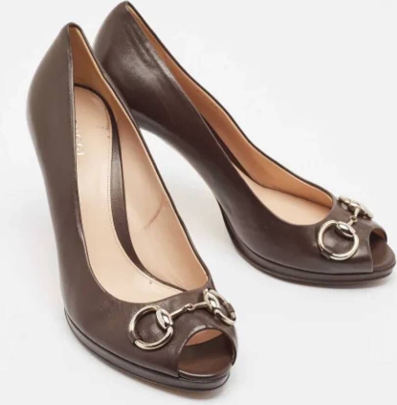 Gucci Vintage Pre-owned Leather heels Brown Dames