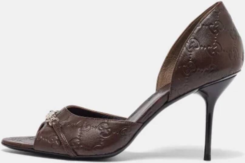 Gucci Vintage Pre-owned Leather heels Brown Dames