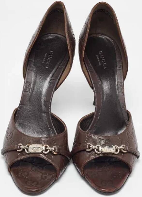 Gucci Vintage Pre-owned Leather heels Brown Dames