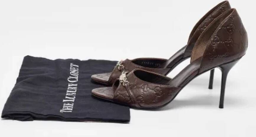 Gucci Vintage Pre-owned Leather heels Brown Dames