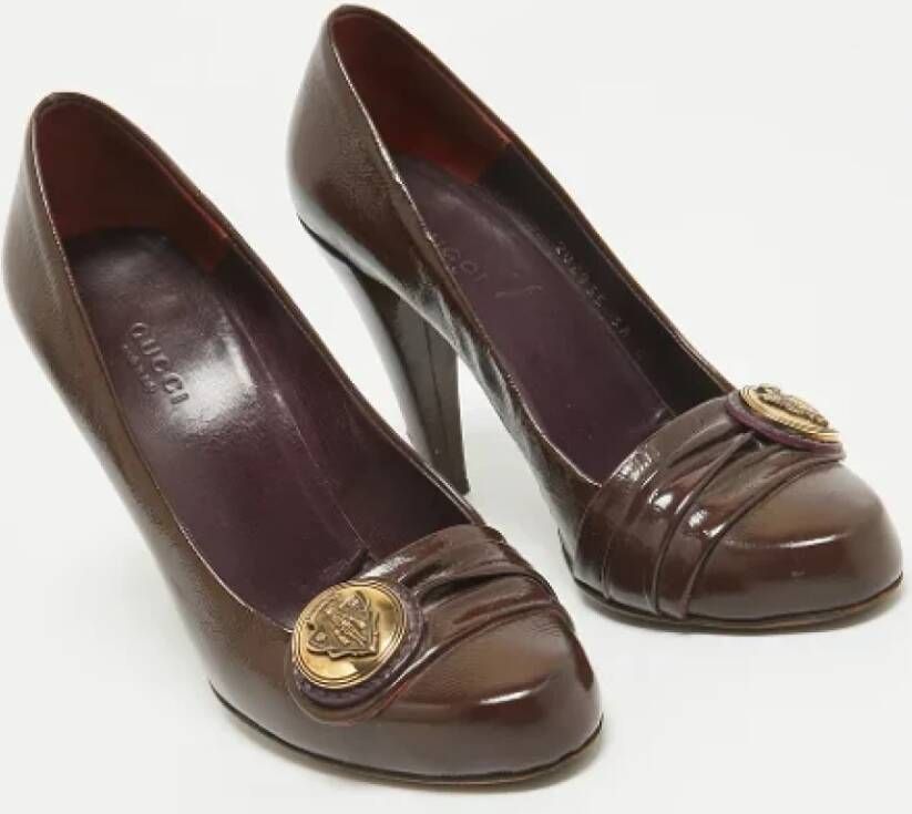 Gucci Vintage Pre-owned Leather heels Brown Dames