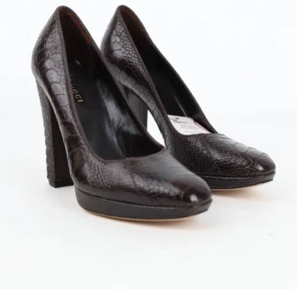 Gucci Vintage Pre-owned Leather heels Brown Dames