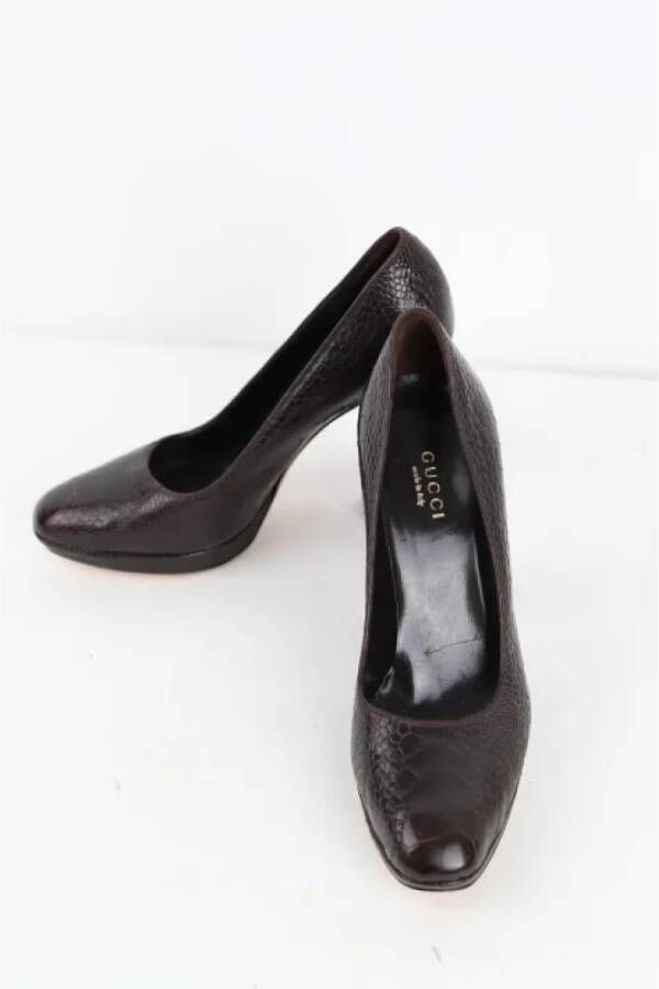 Gucci Vintage Pre-owned Leather heels Brown Dames