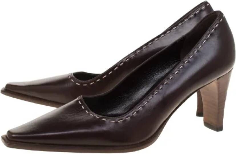 Gucci Vintage Pre-owned Leather heels Brown Unisex