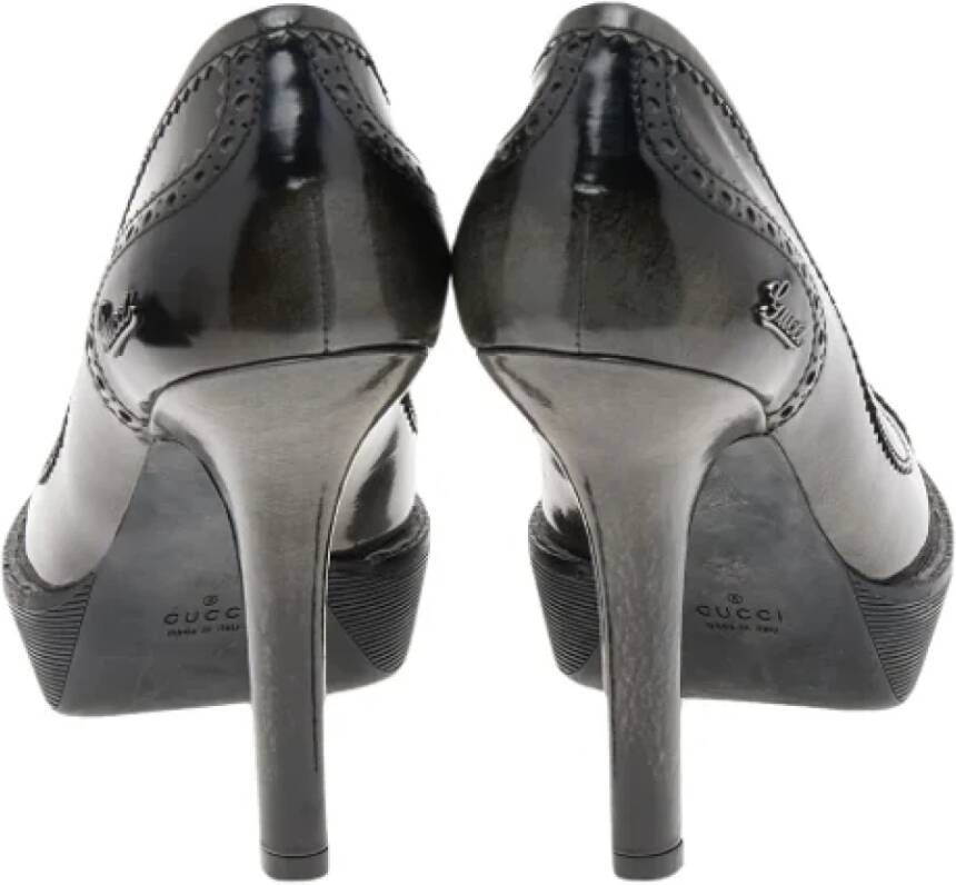 Gucci Vintage Pre-owned Leather heels Gray Dames