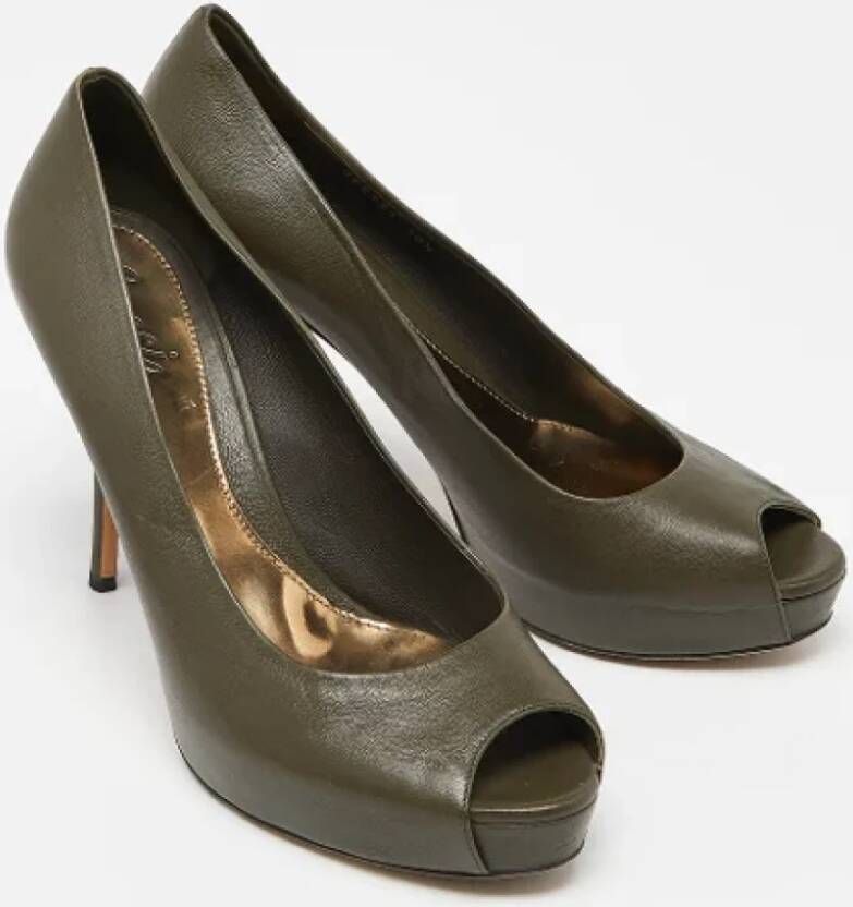 Gucci Vintage Pre-owned Leather heels Green Dames