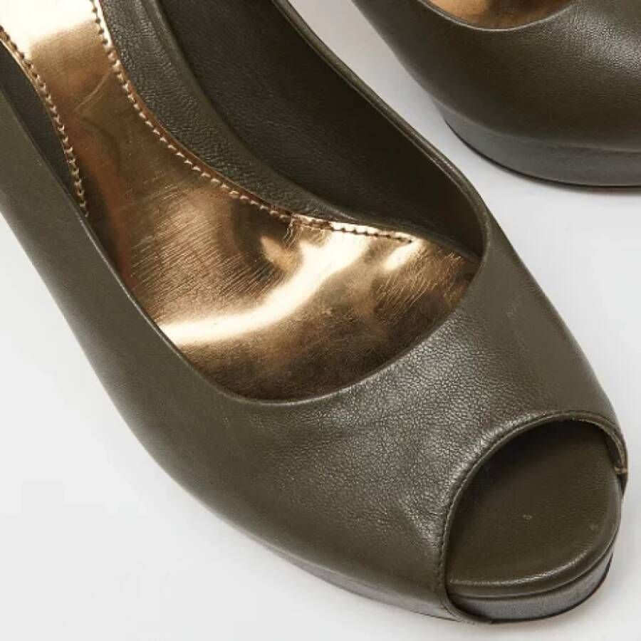 Gucci Vintage Pre-owned Leather heels Green Dames