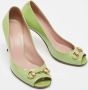 Gucci Vintage Pre-owned Leather heels Green Dames - Thumbnail 4